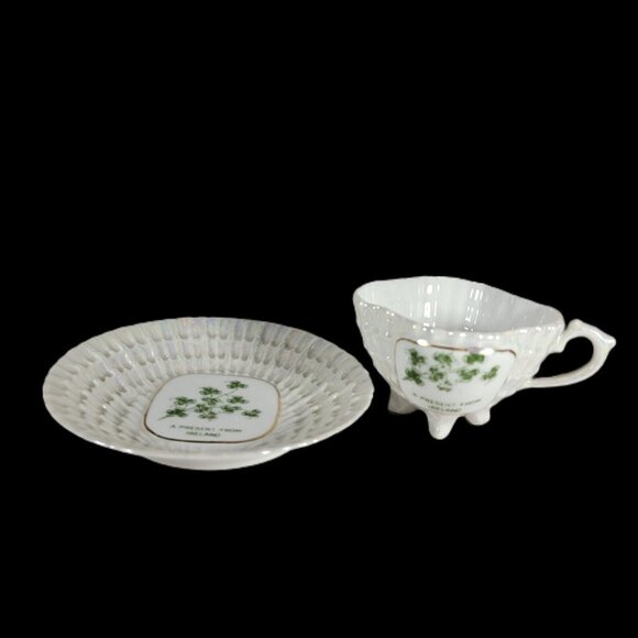 Victorian China Czechoslovakia Flat Cup & Saucer Set - Picture 6 of 6